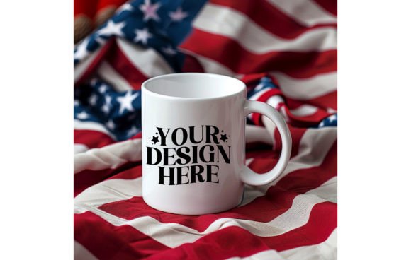 4th of July,empty Mug, Color White Mocku: Elevate Your Designs