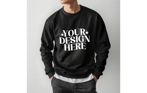 BC3480 Man Black Color Mockup: Elevate Your Designs Instantly