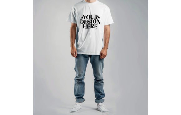 BC3480 Man White Color Mockup 4: Elevate Your Designs