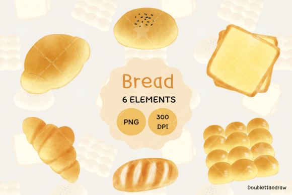 Bread Water Color PNG Clipart Set: A Fresh Take on Digital Design