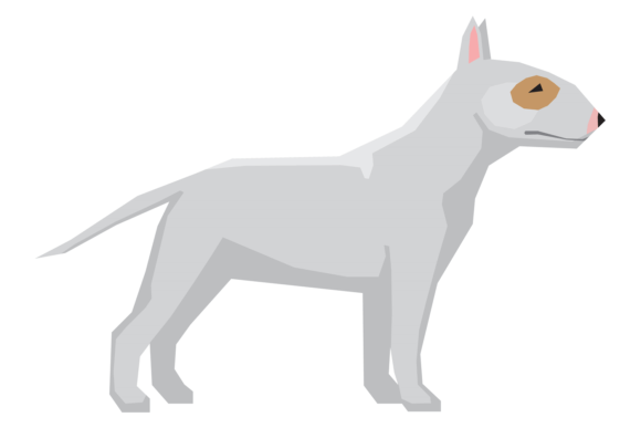Bull Terrier Breed Icon: A Bold Color Dog Side View