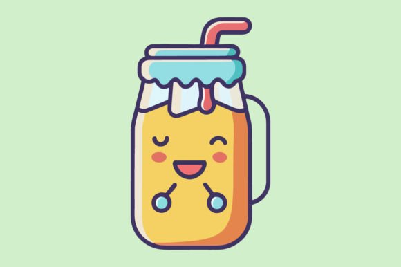 Charming Visuals: Mastering the Cute Cider Flat Color Illustration