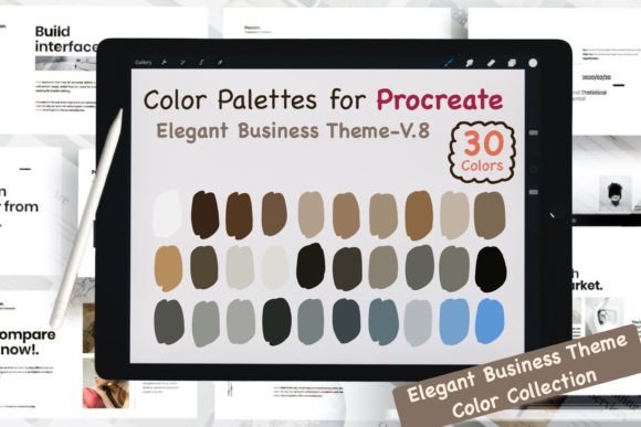 Elevate Your Procreate Projects with the Elegant Biz V.8 Palette