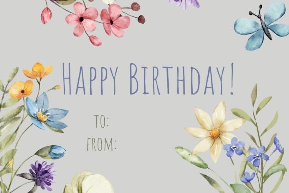Floral Watercolour Happy Birthday Card: A Cottagecore Dream