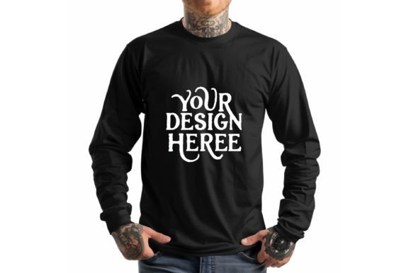 Gildan 18500 Sleeve Man Black Color Mock: Elevate Your Designs