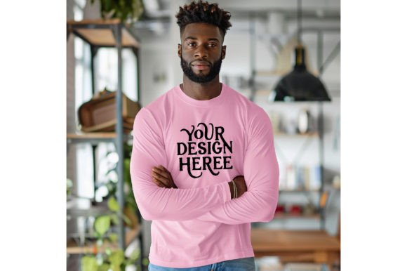 Gildan 18500 Sleeve Man Pink Color Mockup: Real-World Design Applications