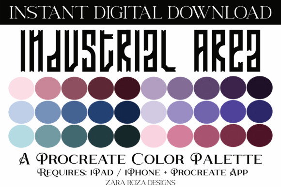 Industrial Area Procreate Color Palette: A Designer's Toolkit for Moody, Versatile Art