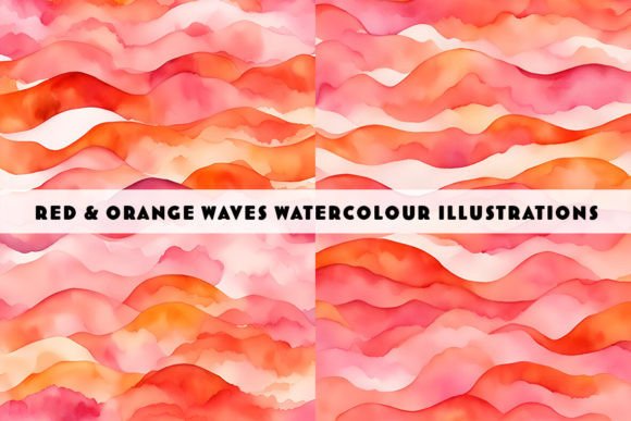 Infuse Energy and Warmth: Using Red and Orange Watercolour Waves Hills