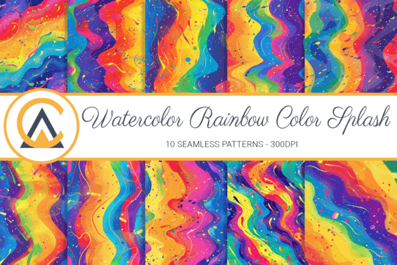 Infuse Vibrancy with Rainbow Color Splash Seamless Patterns