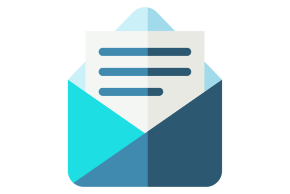 Letter Color Icon: The Playful Open Envelope Flat Symbol