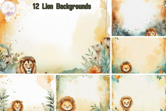 Lion Watercolour Scrapbook Backgrounds: A Creative Asset