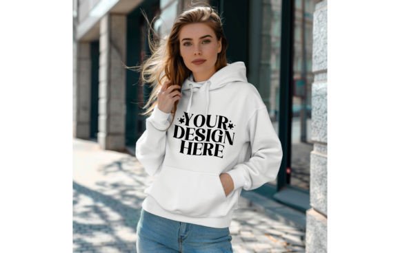 Mastering Mockups: The Gildan 18500 Hoodie Woman White Color Mo