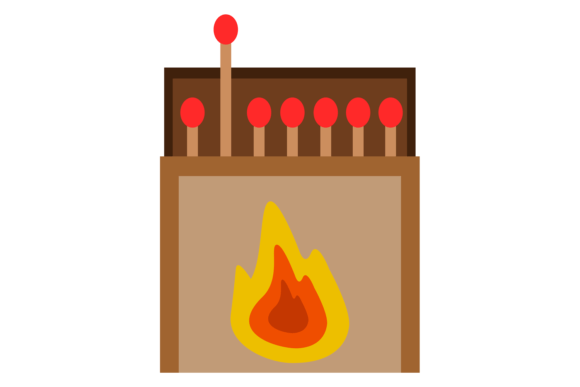 Match Box Open Color Icon: Igniting Design with Fire Sticks