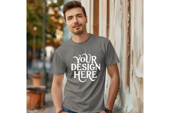 Next Level 6210 Mockup: Man Ash Color Emp for Instant Branding