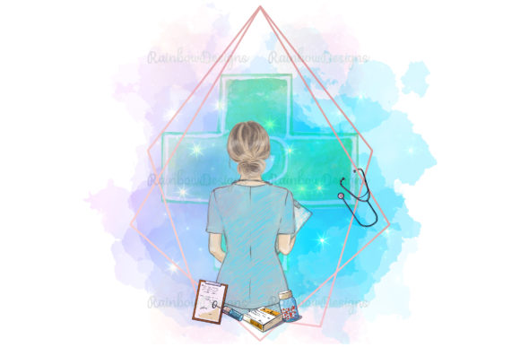 Nurse Watercolour Geometric Frame: A Tribute to Care