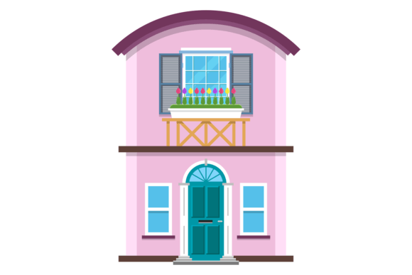Residential Building Color Icon: Cute Ca for Designers