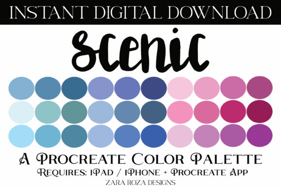 Scenic Procreate Color Palette: A Designer's Ombre Toolkit