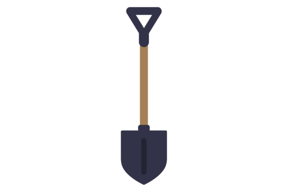 Shovel Icon: A Digging Ground Tool Color Symbol