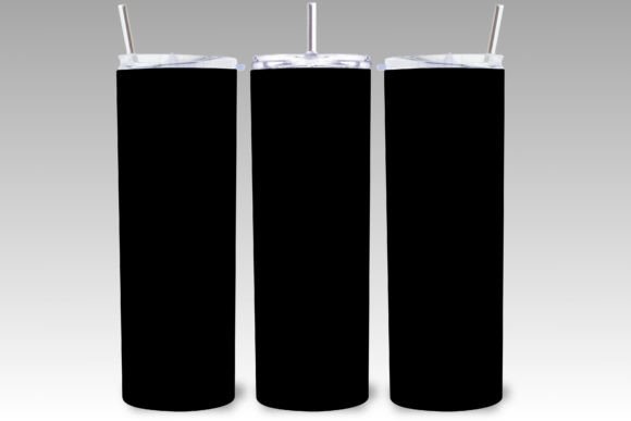 Solid Black Color 20 Oz Tumbler Wrap PNG