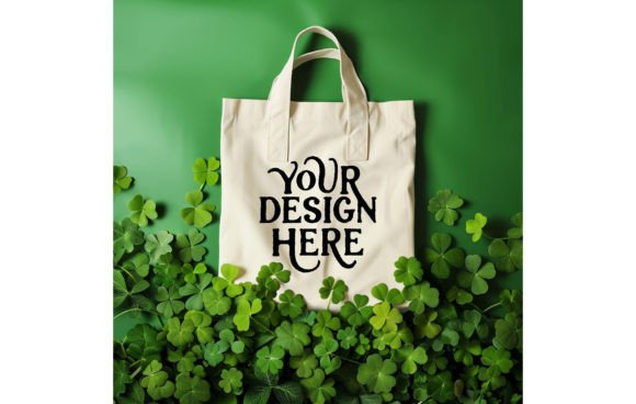 St. Patrick's Day: The White Tote Bag Mockup