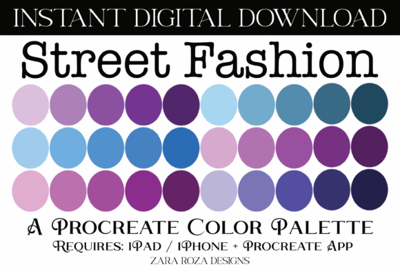 Street Fashion Procreate Color Palette: Digital Artistry Unleashed