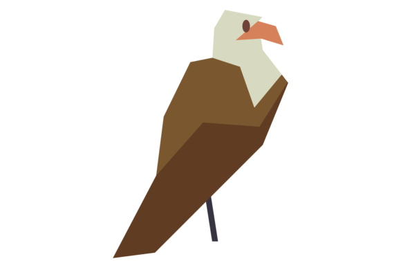 The Geometric Majesty of Eagle Low Poly Icon: Color Wild Bird