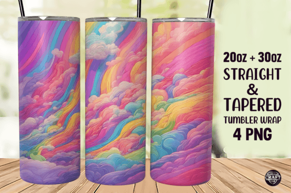 Transform Your Craft with Rainbow Color Background Tumbler Wrap