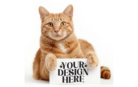 White Wood Cat Mockup 3: A Clean Canvas for Your Designs